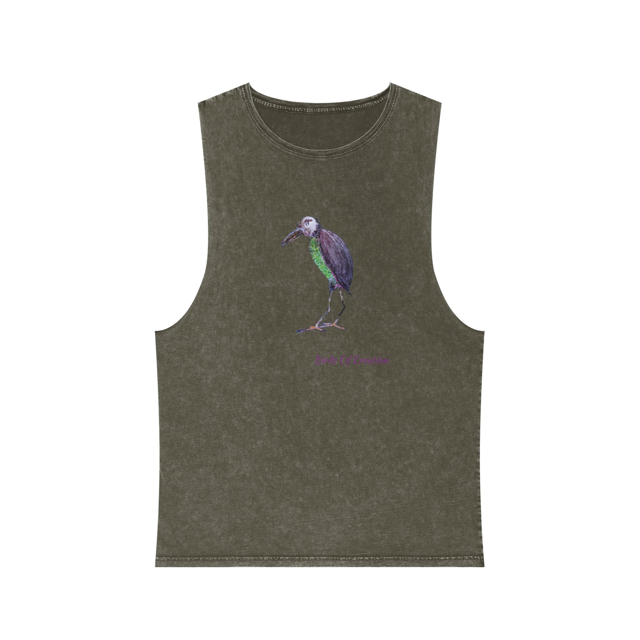 Unisex Stonewash Tank Top - Birds Of Creation No.2