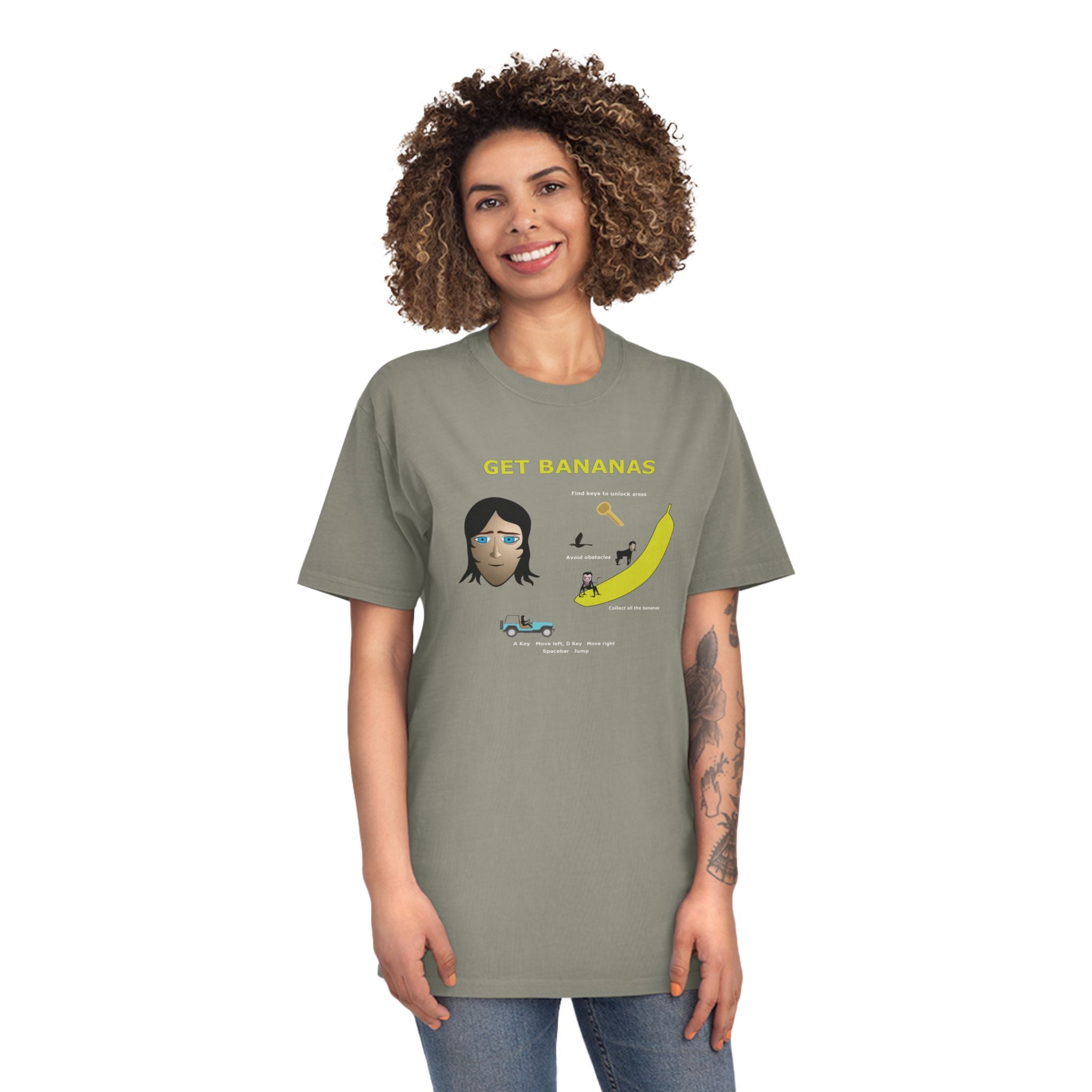Unisex Faded Shirt - Monkey Shadows Get Bananas