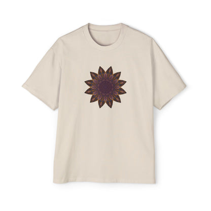 Men's Heavy Oversized Tee - Love Light Mandalas No.1