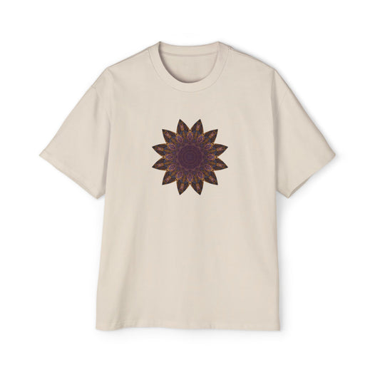 Men's Heavy Oversized Tee - Love Light Mandalas No.1