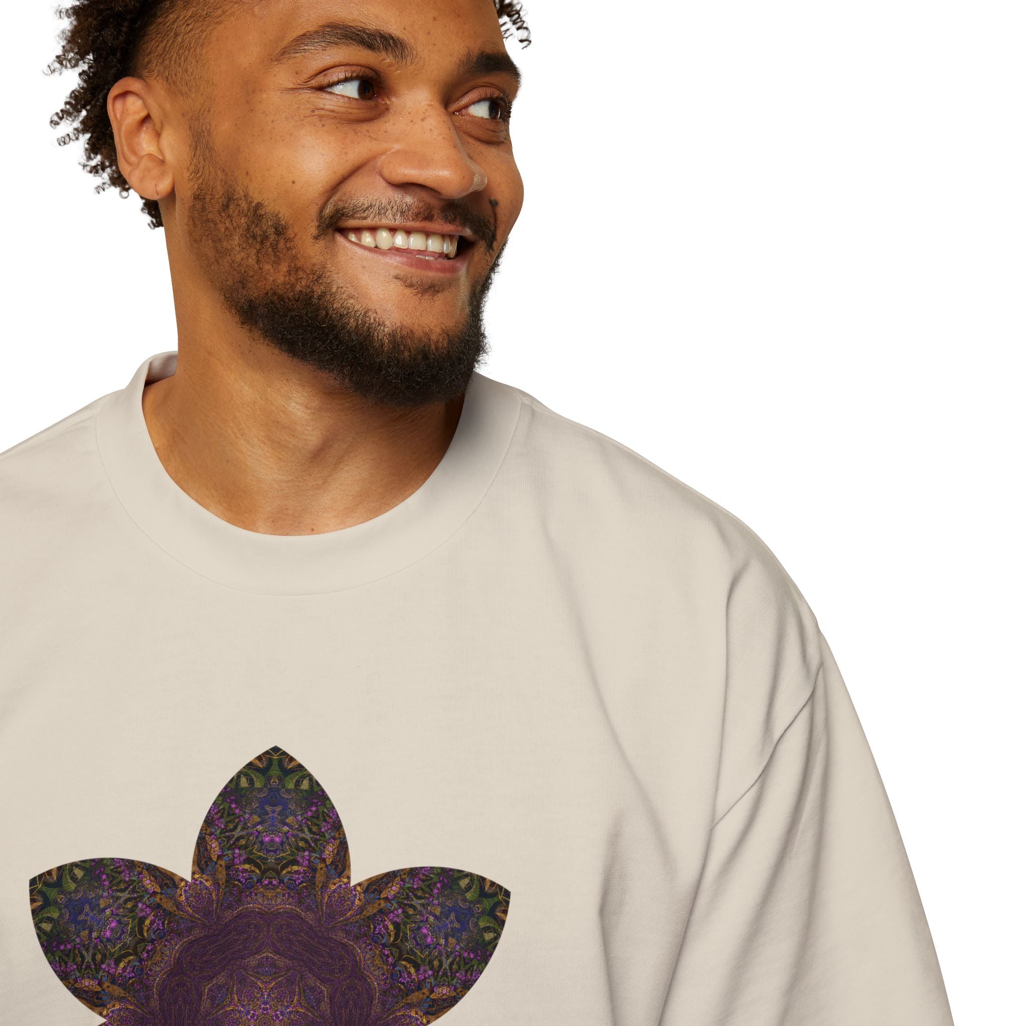 Men's Heavy Oversized Tee - Love Light Mandalas No.3
