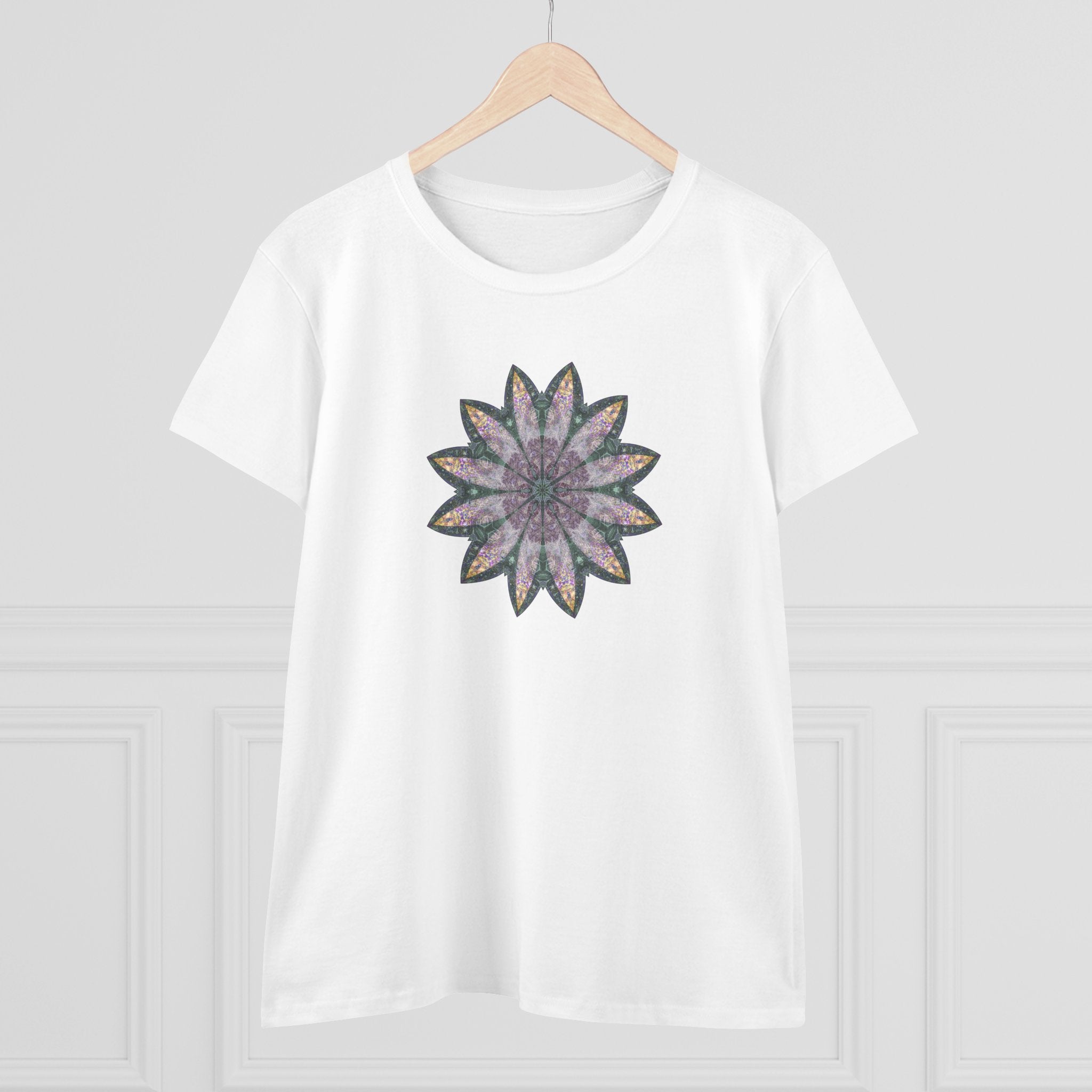 Women's Midweight Cotton Tee - Love Light Mandalas No.21