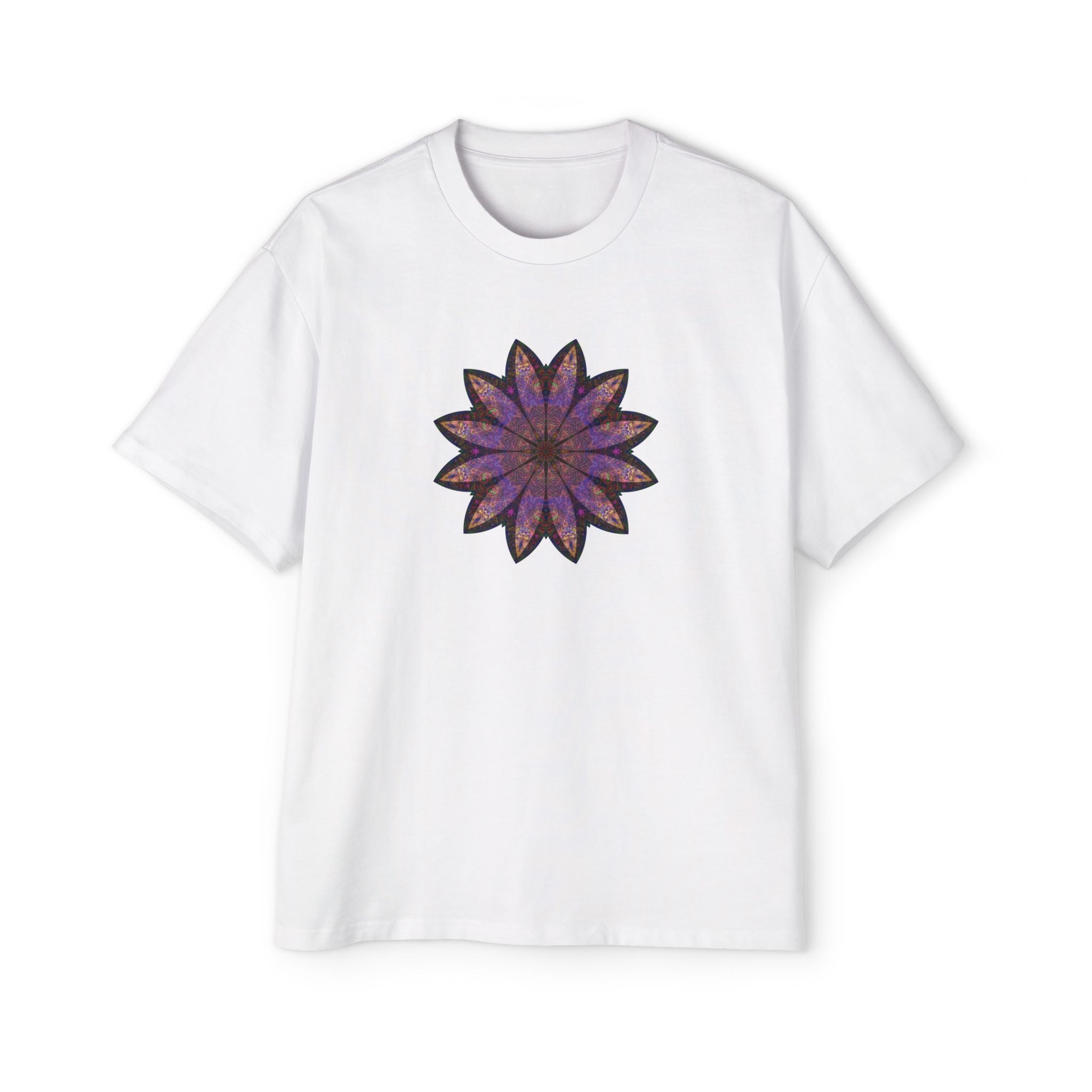 Men's Heavy Oversized Tee - Love Light Mandalas No.23