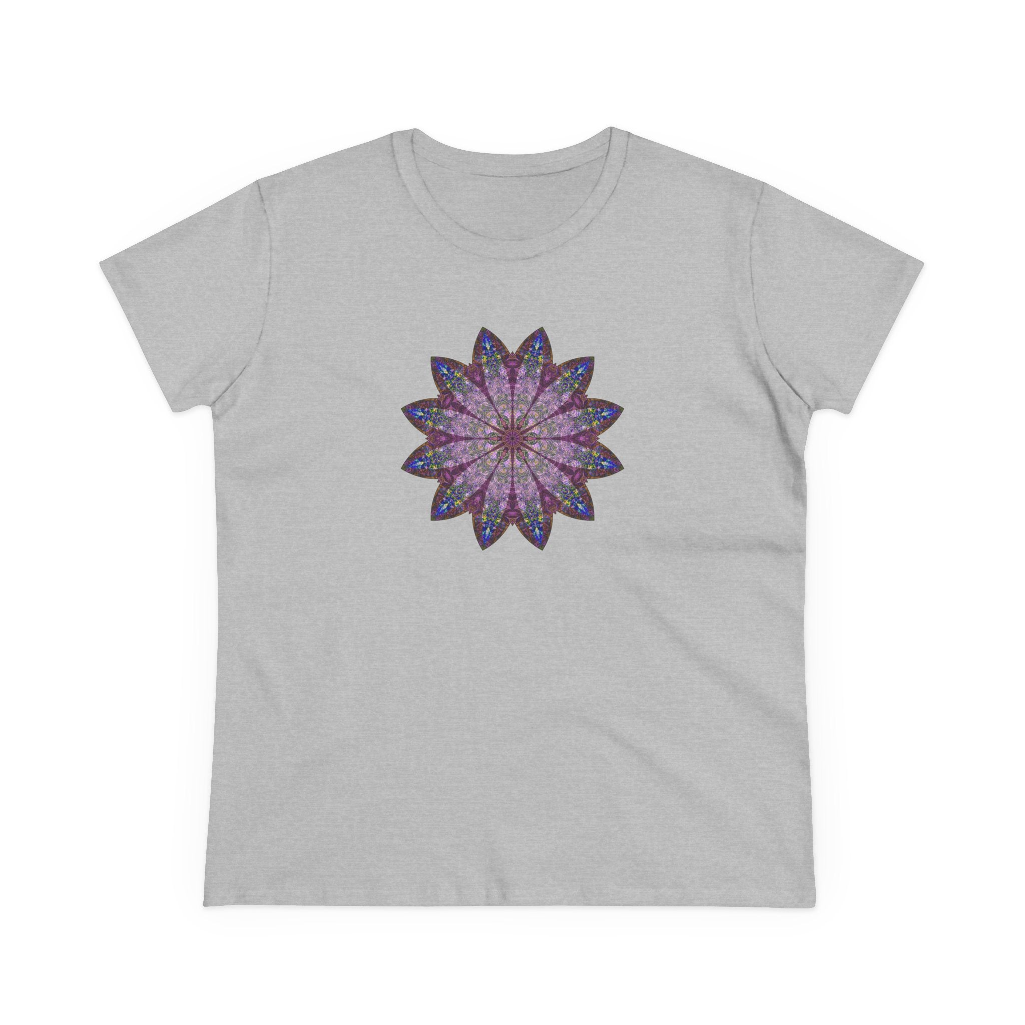 Women's Midweight Cotton Tee - Love Light Mandalas No.17