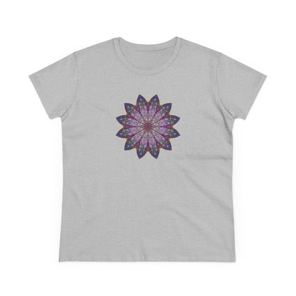 Women's Midweight Cotton Tee - Love Light Mandalas No.17