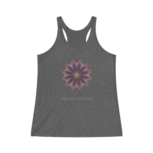 Women's Tri-Blend Racerback Tank - Love Light Mandalas No.11