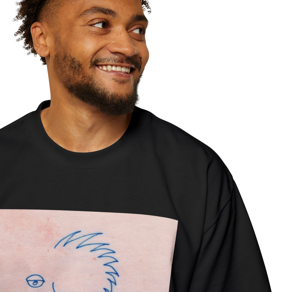 Men's Heavy Oversized Tee - Frequent Daydreams Sketch No.46