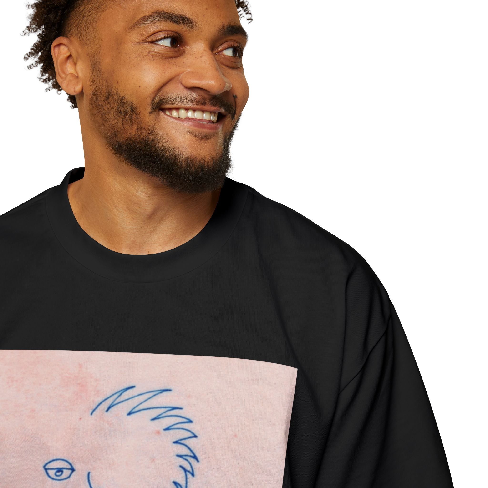 Men's Heavy Oversized Tee - Frequent Daydreams Sketch No.46