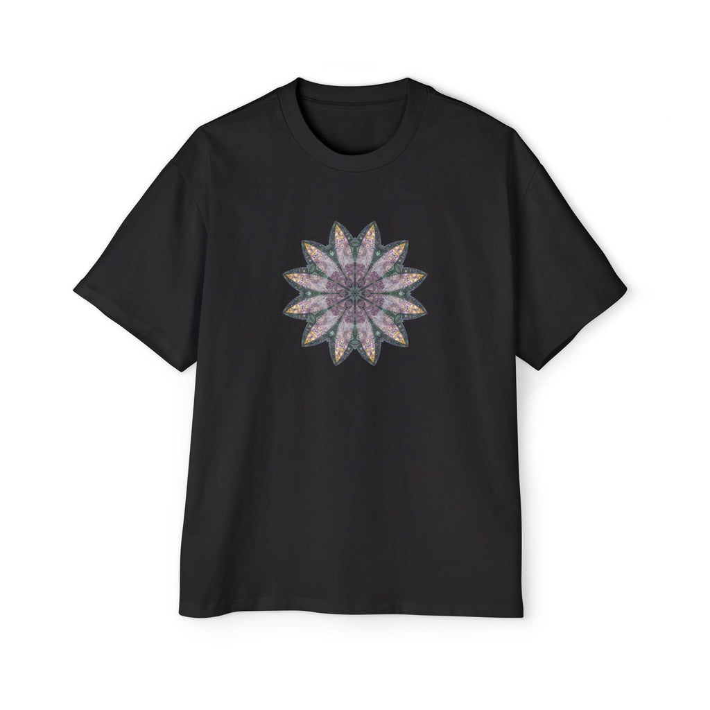Men's Heavy Oversized Tee - Love Light Mandalas No.21