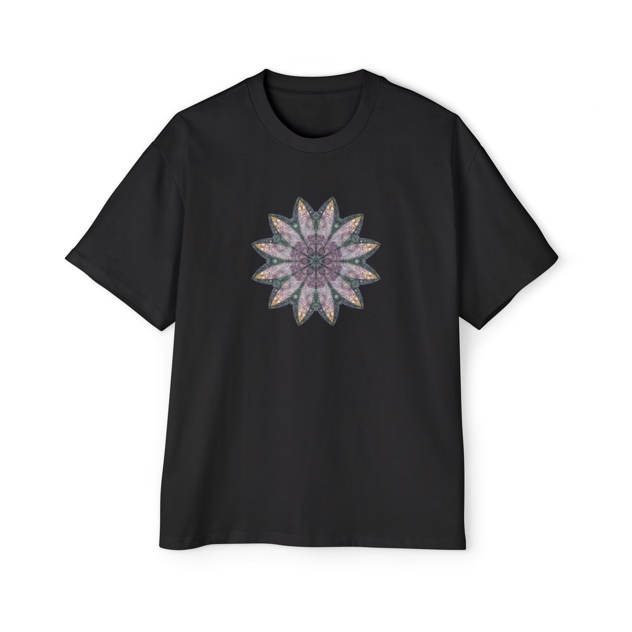 Men's Heavy Oversized Tee - Love Light Mandalas No.21