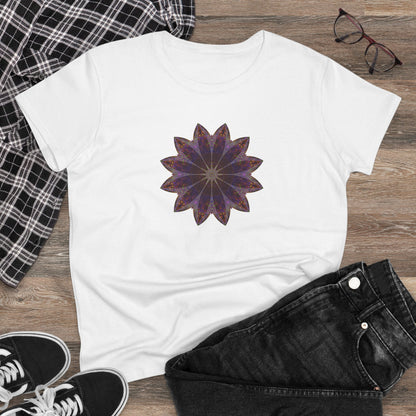 Women's Midweight Cotton Tee - Love Light Mandalas No.11