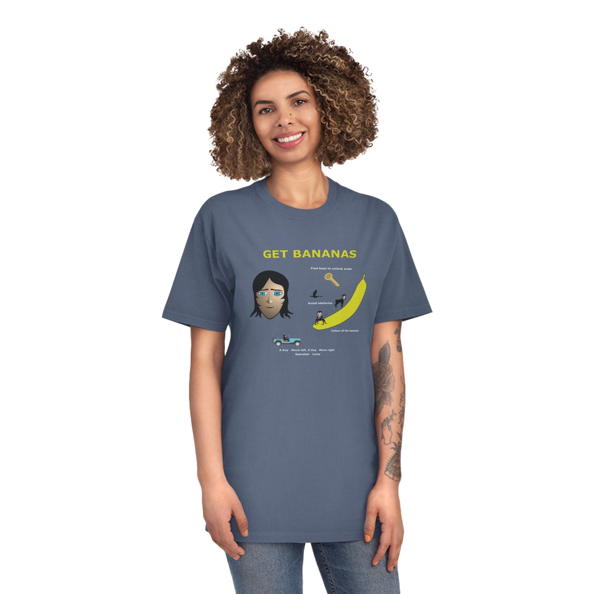 Unisex Faded Shirt - Monkey Shadows Get Bananas