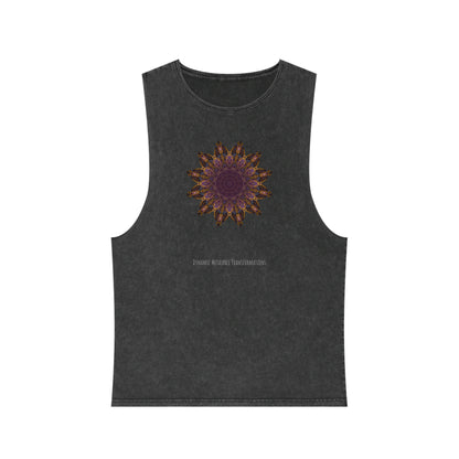 Unisex Stonewash Tank Top - Love Light Mandalas No.1
