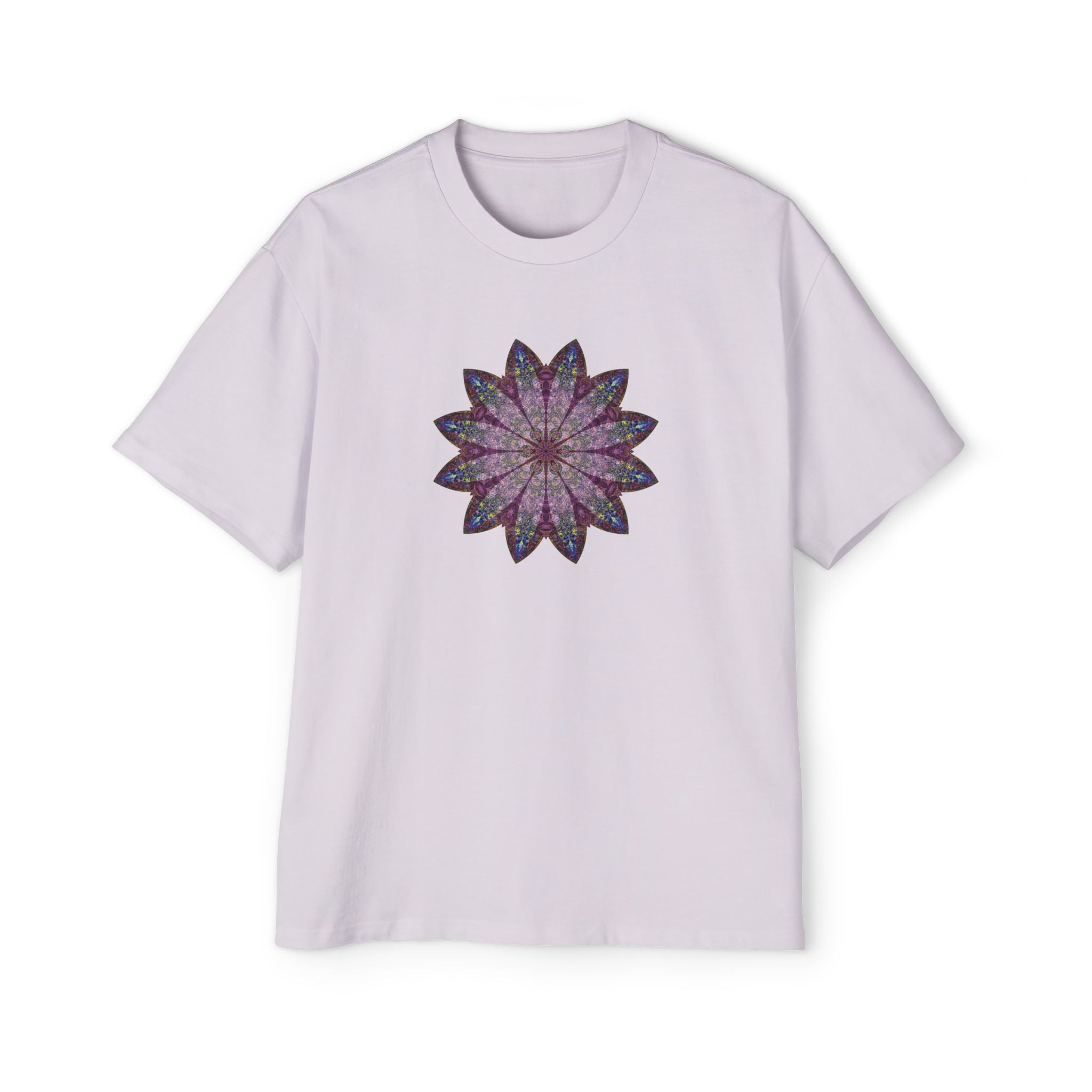 Men's Heavy Oversized Tee - Love Light Mandalas No.17
