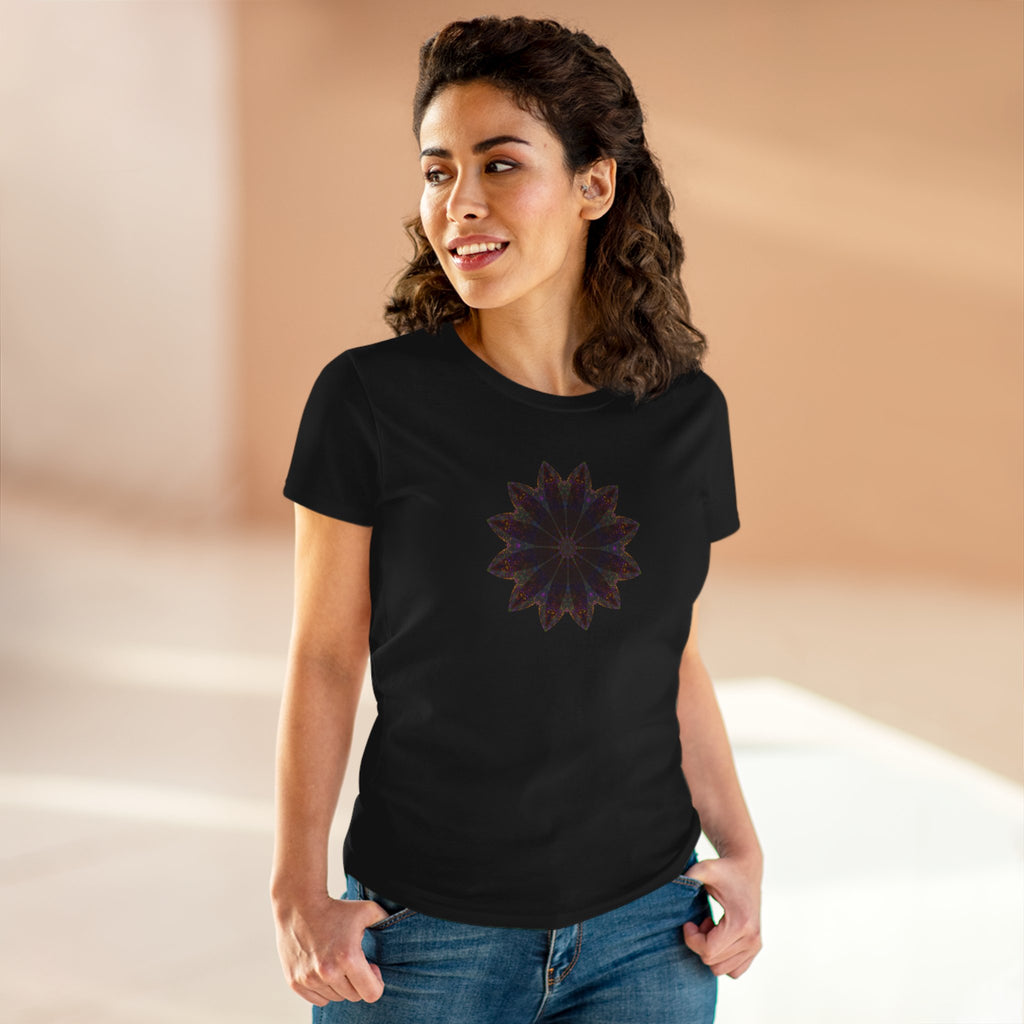 Women's Midweight Cotton Tee - Love Light Mandalas No.10