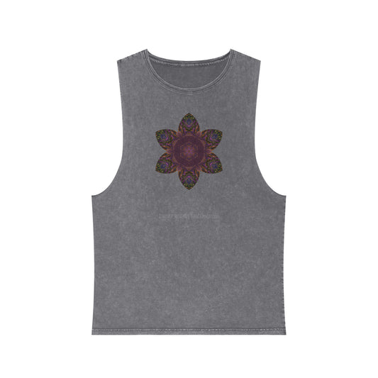 Unisex Stonewash Tank Top - Love Light Mandalas No.3