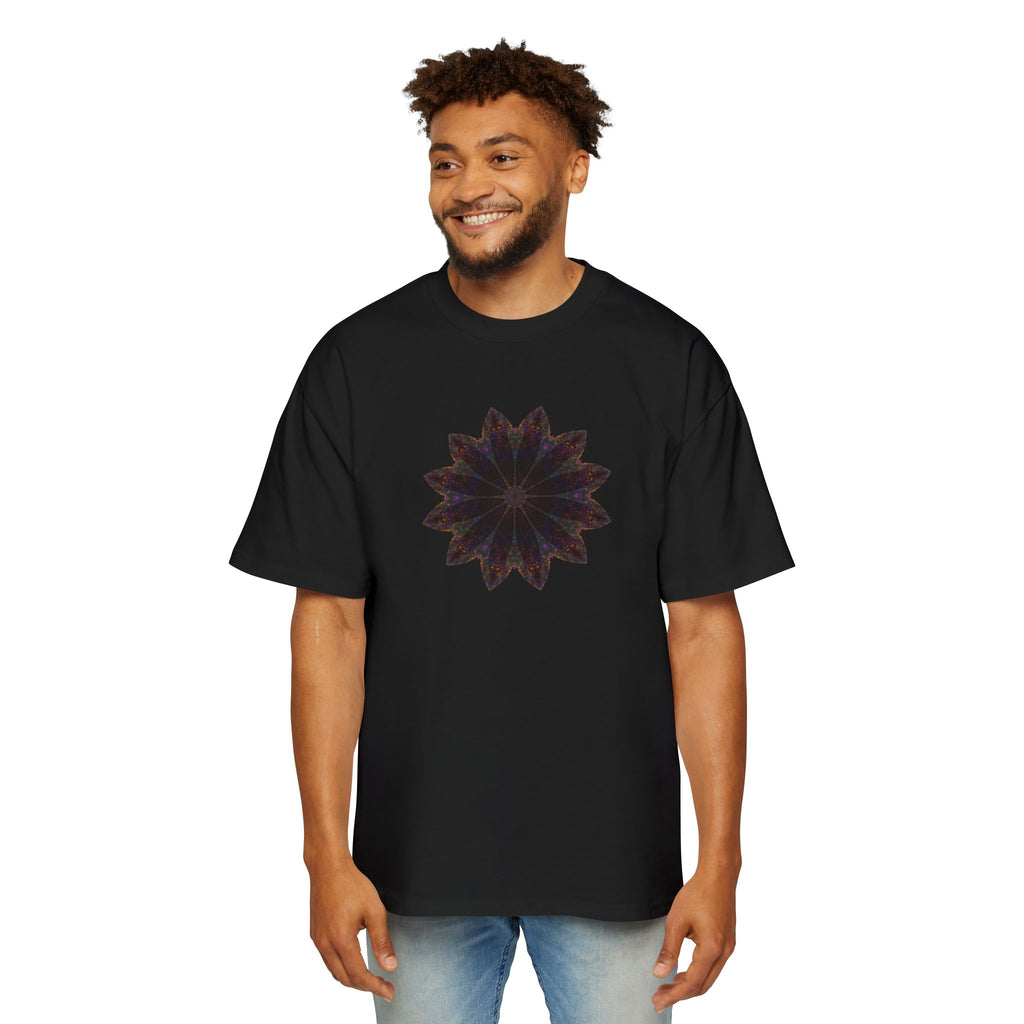 Men's Heavy Oversized Tee - Love Light Mandalas No.10