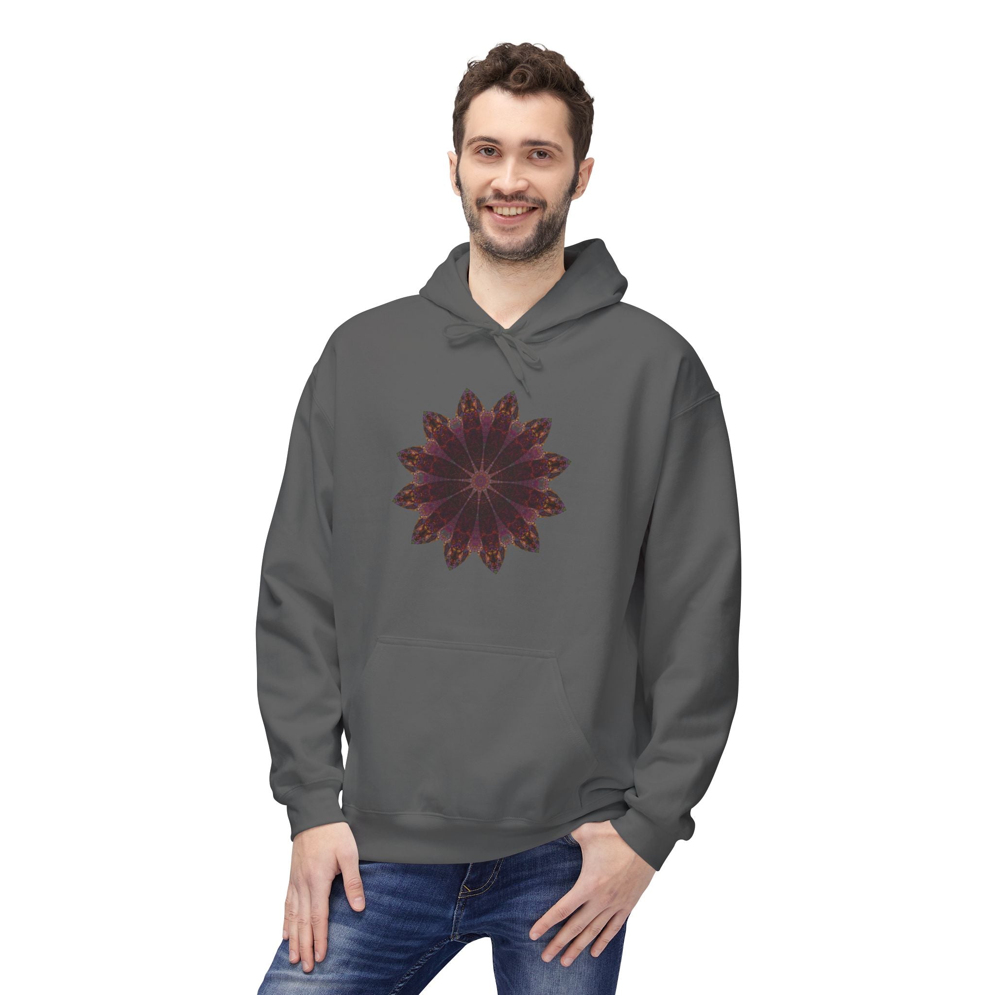 Unisex Midweight Softstyle Fleece Hoodie - Love Light Mandalas No.5