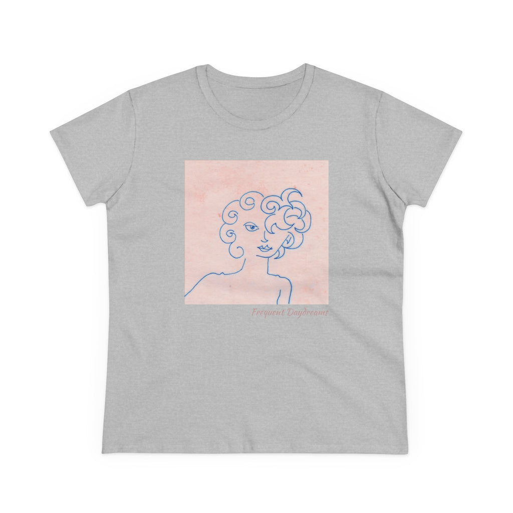 Women's Midweight Cotton Tee - Frequent Daydreams Sketch No.47