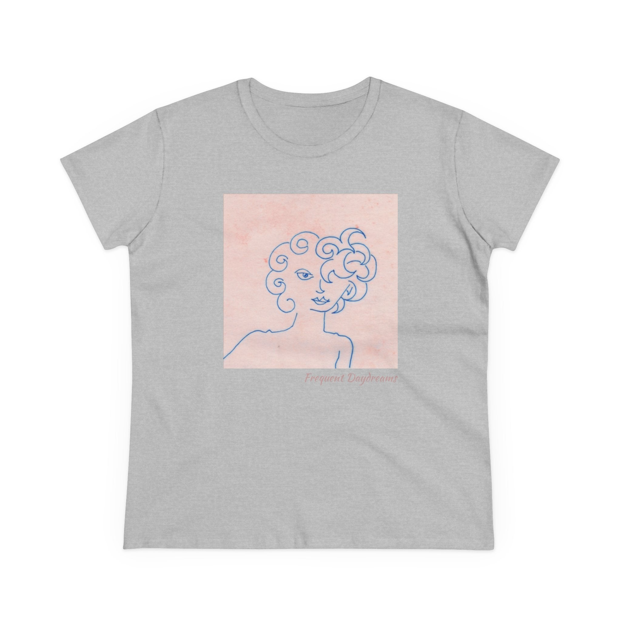 Women's Midweight Cotton Tee - Frequent Daydreams Sketch No.47