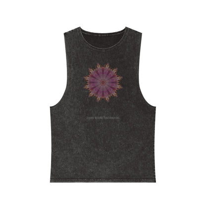 Unisex Stonewash Tank Top - Love Light Mandalas No.6