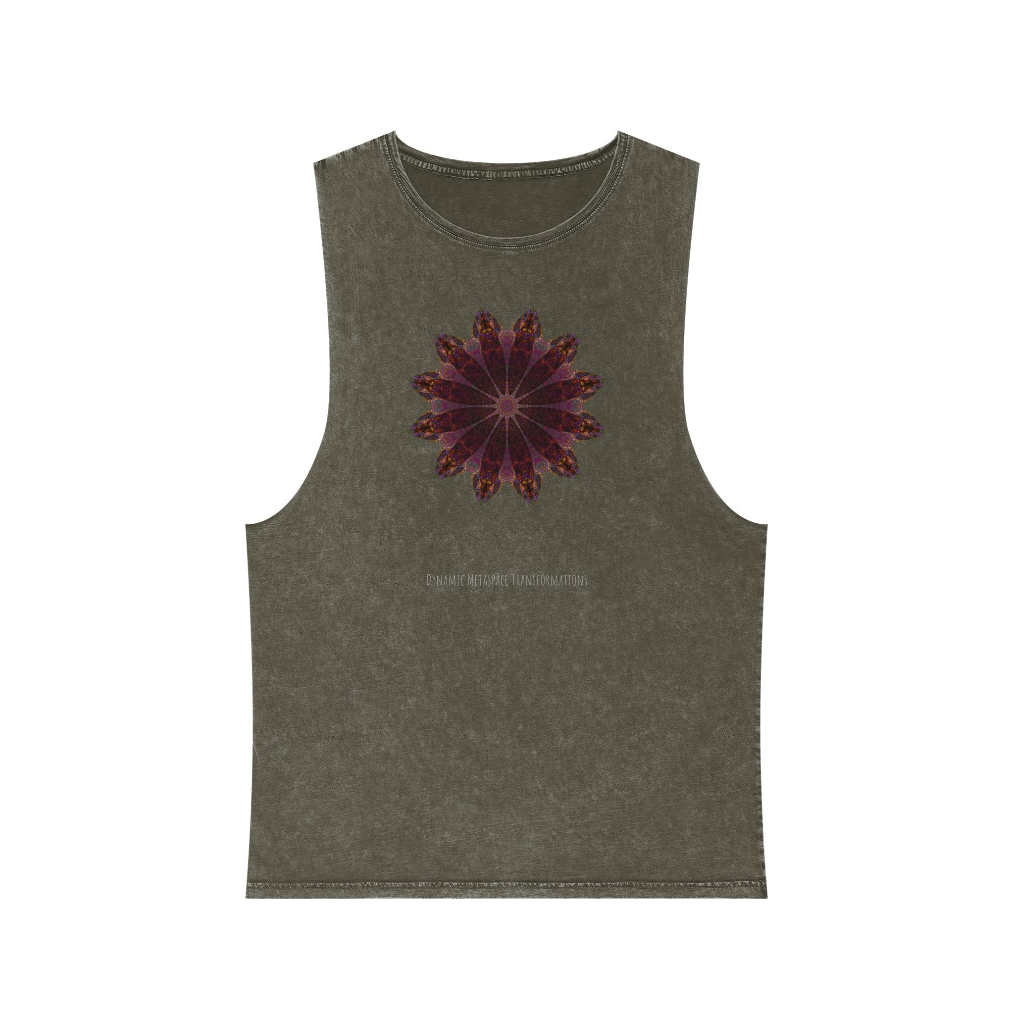 Unisex Stonewash Tank Top - Love Light Mandalas No.5