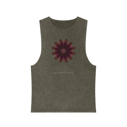 Unisex Stonewash Tank Top - Love Light Mandalas No.5