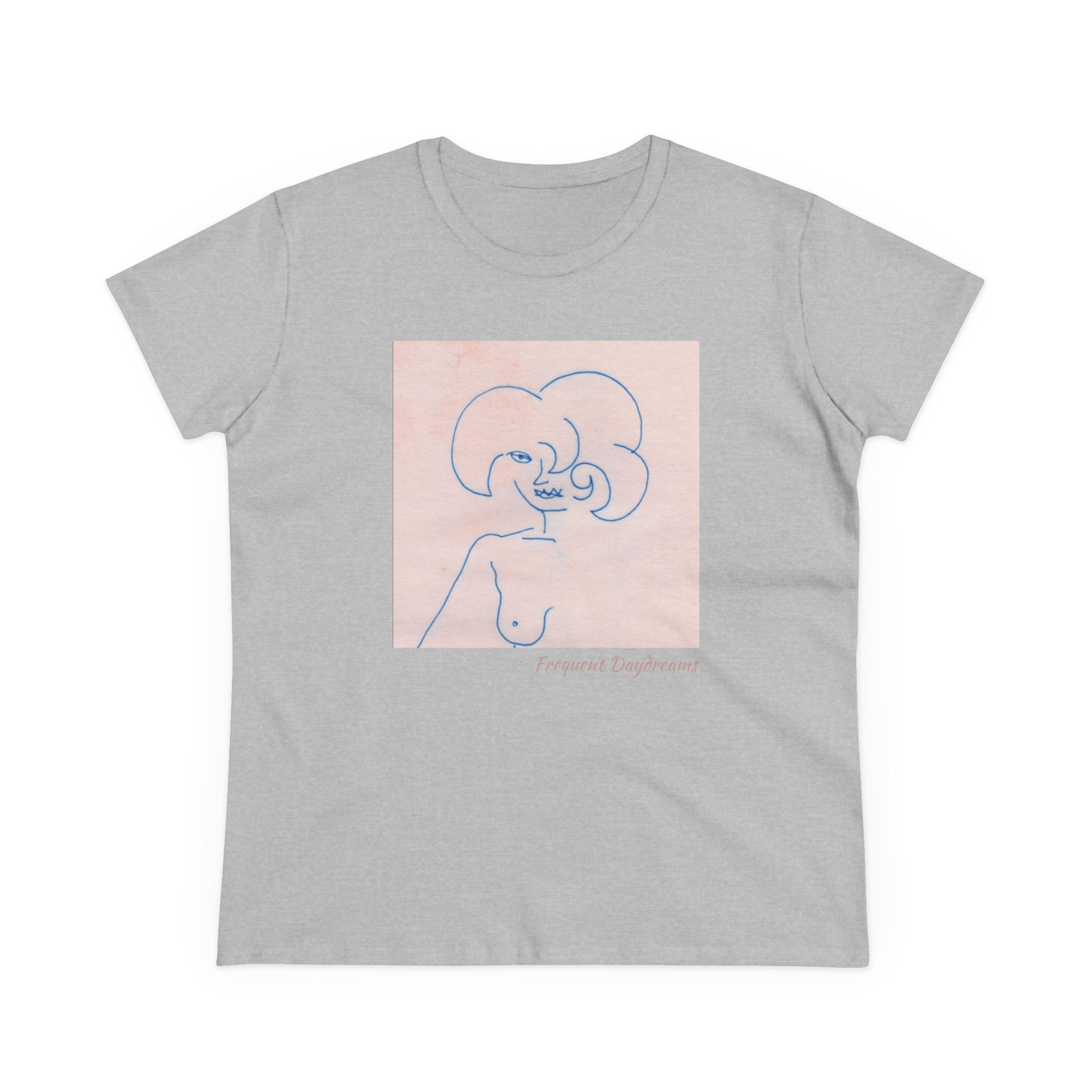 Women's Midweight Cotton Tee - Frequent Daydreams Sketch No.45