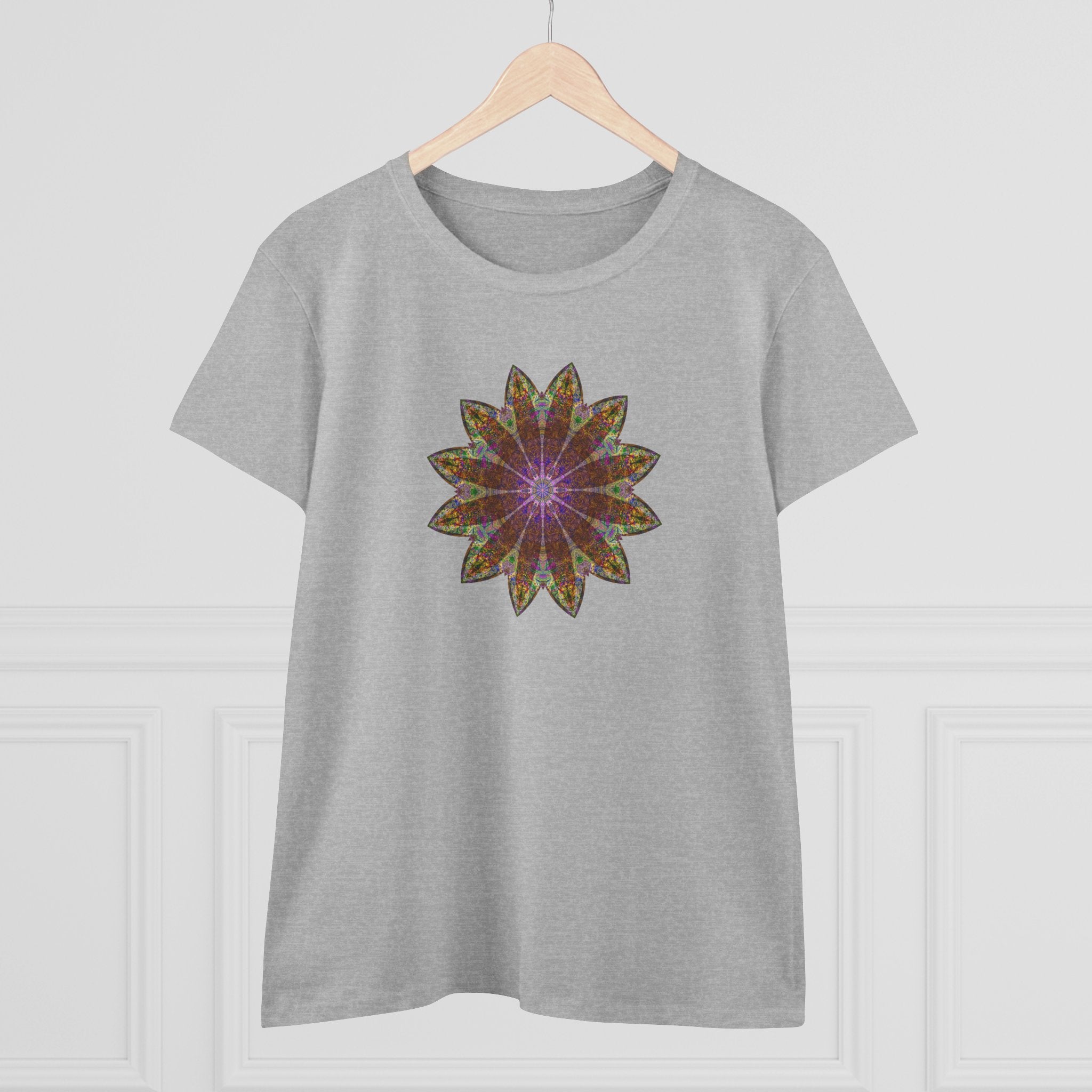 Women's Midweight Cotton Tee - Love Light Mandalas No.13
