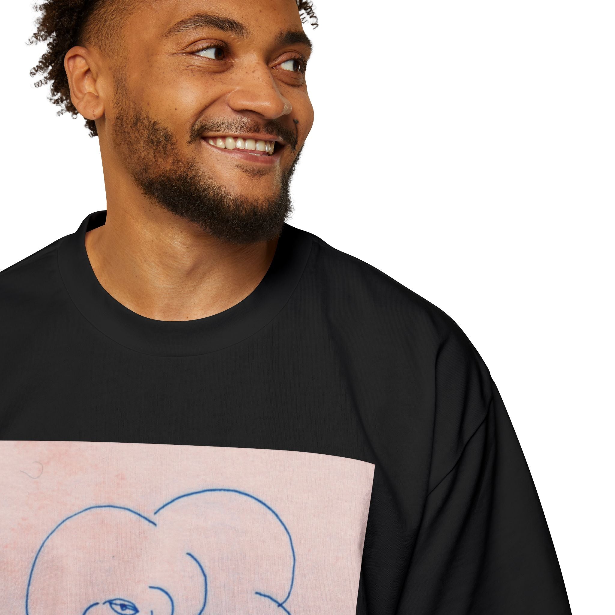 Men's Heavy Oversized Tee - Frequent Daydreams Sketch No.45