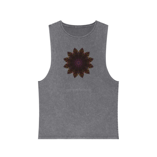 Unisex Stonewash Tank Top - Love Light Mandalas No.12