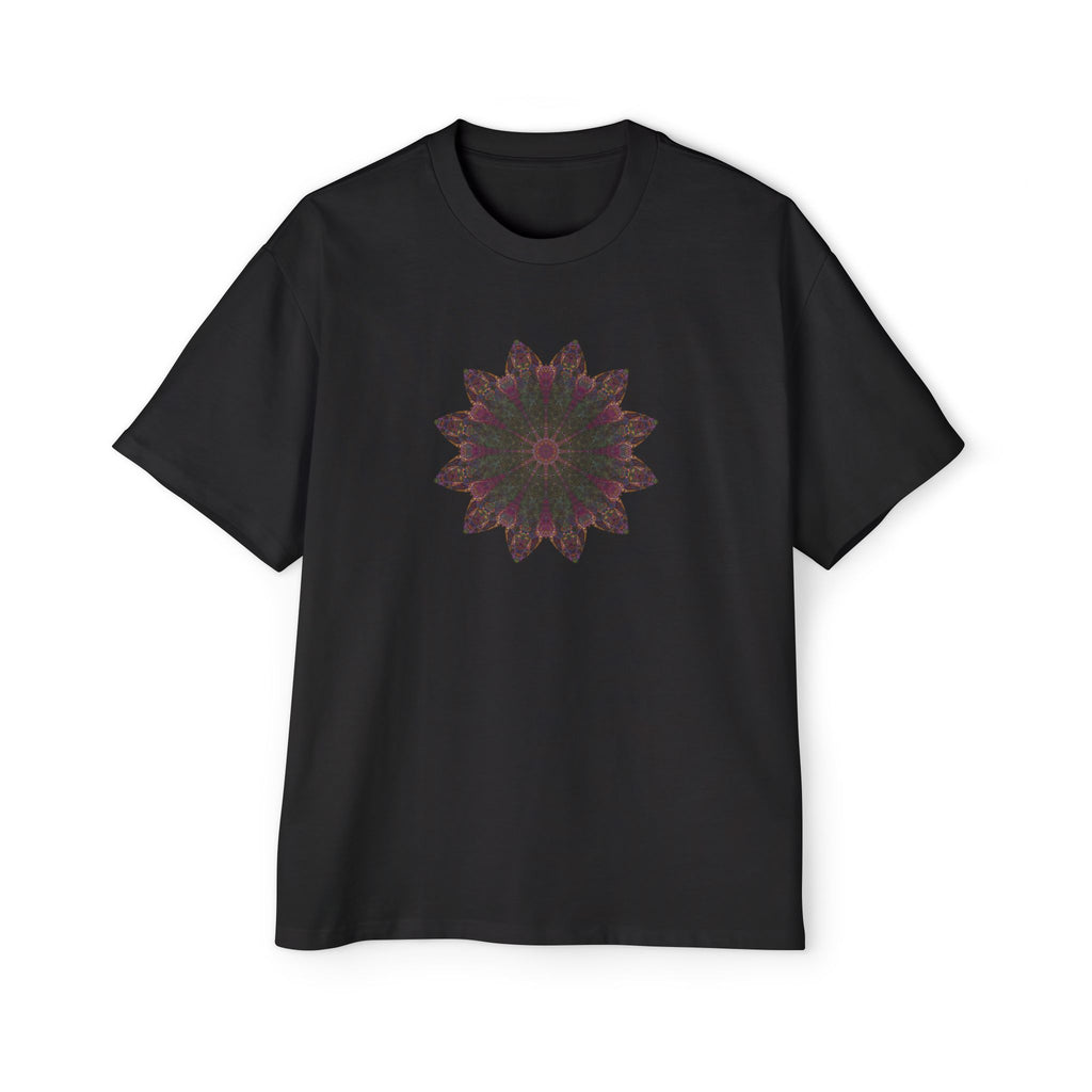 Men's Heavy Oversized Tee - Love Light Mandalas No.7
