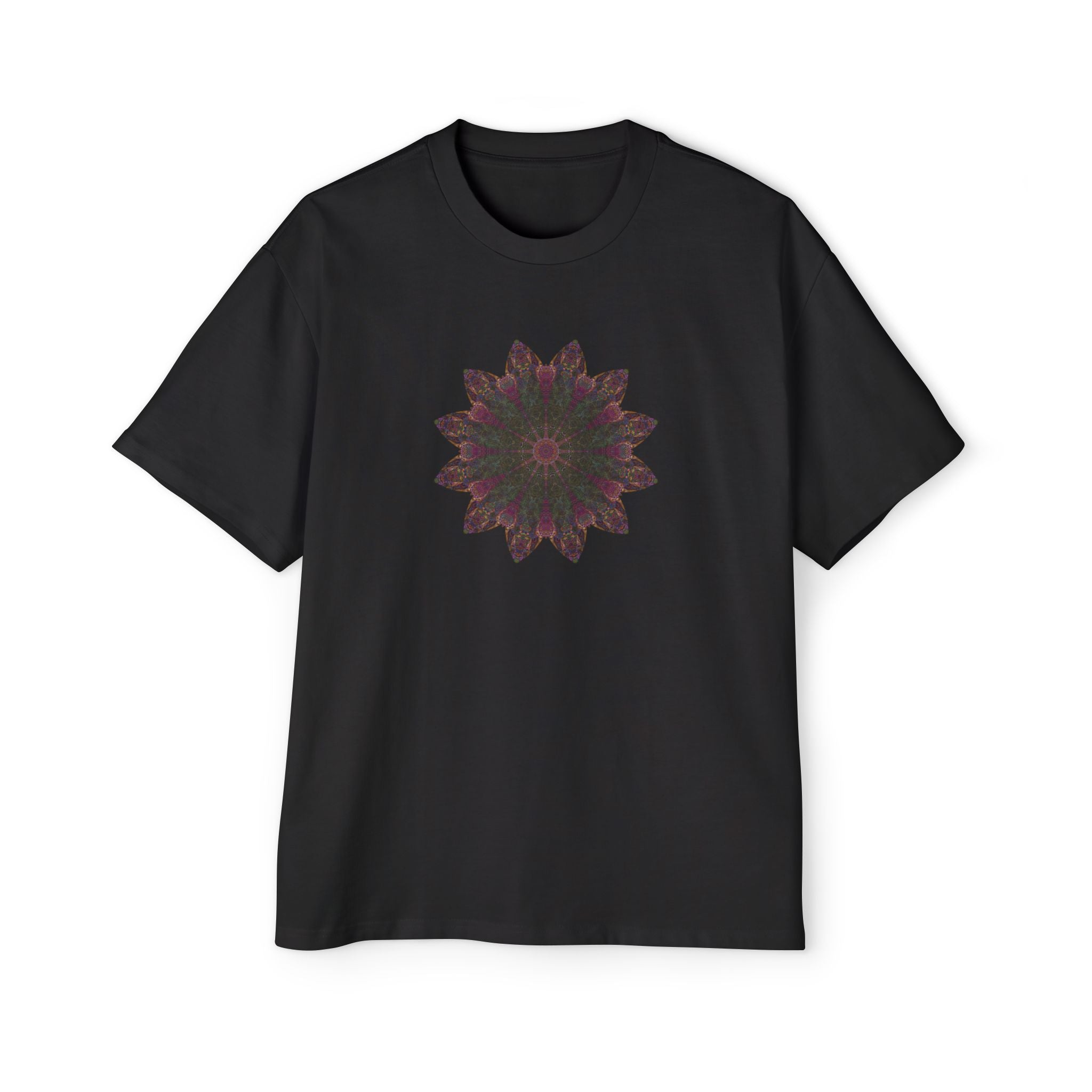 Men's Heavy Oversized Tee - Love Light Mandalas No.7