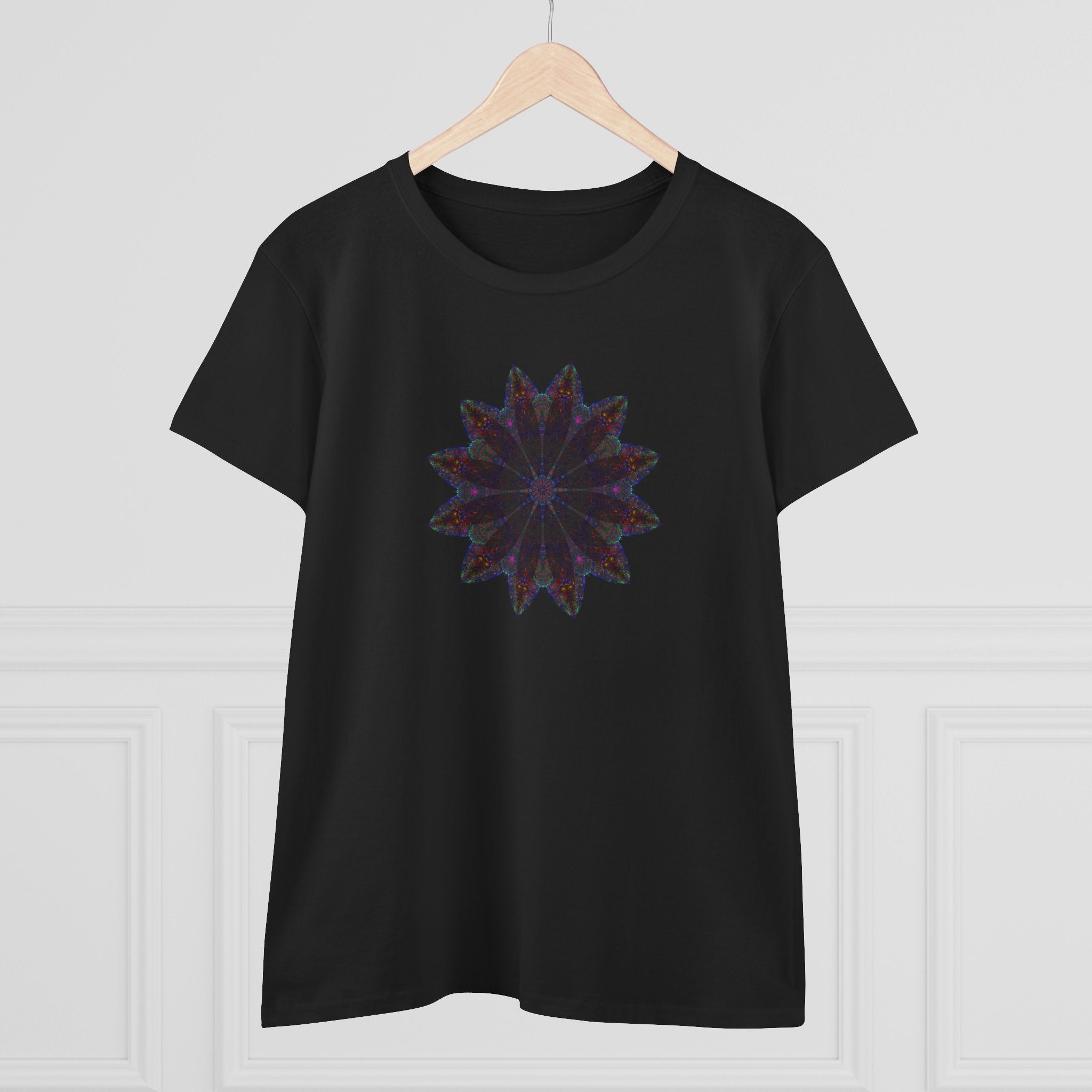 Women's Midweight Cotton Tee - Love Light Mandalas No.25