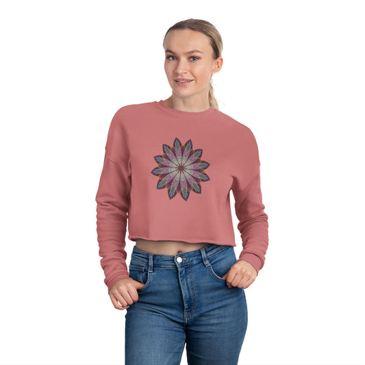 Women's Cropped Sweatshirt - Love Light Mandalas No.9