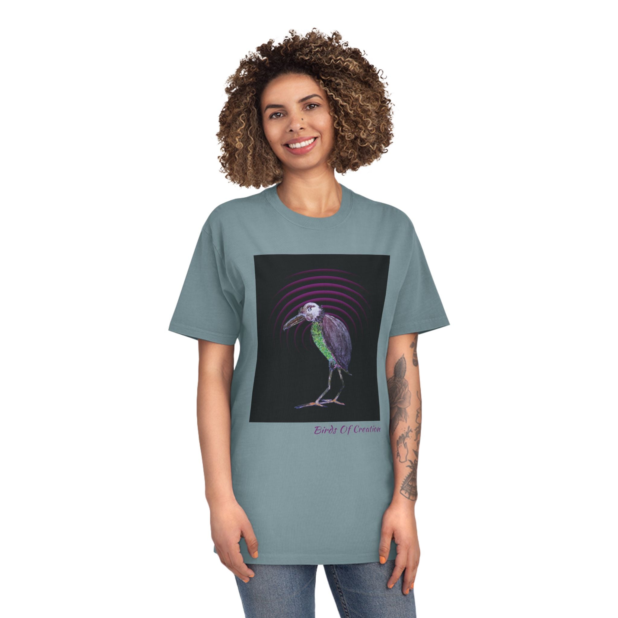 Unisex Faded Shirt - Birds Of Creation No.2b