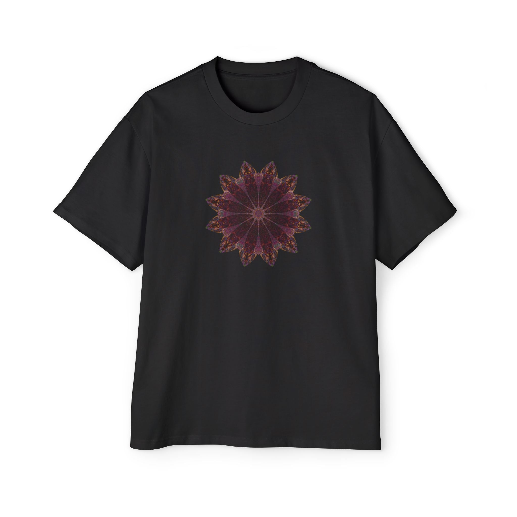 Men's Heavy Oversized Tee - Love Light Mandalas No.5