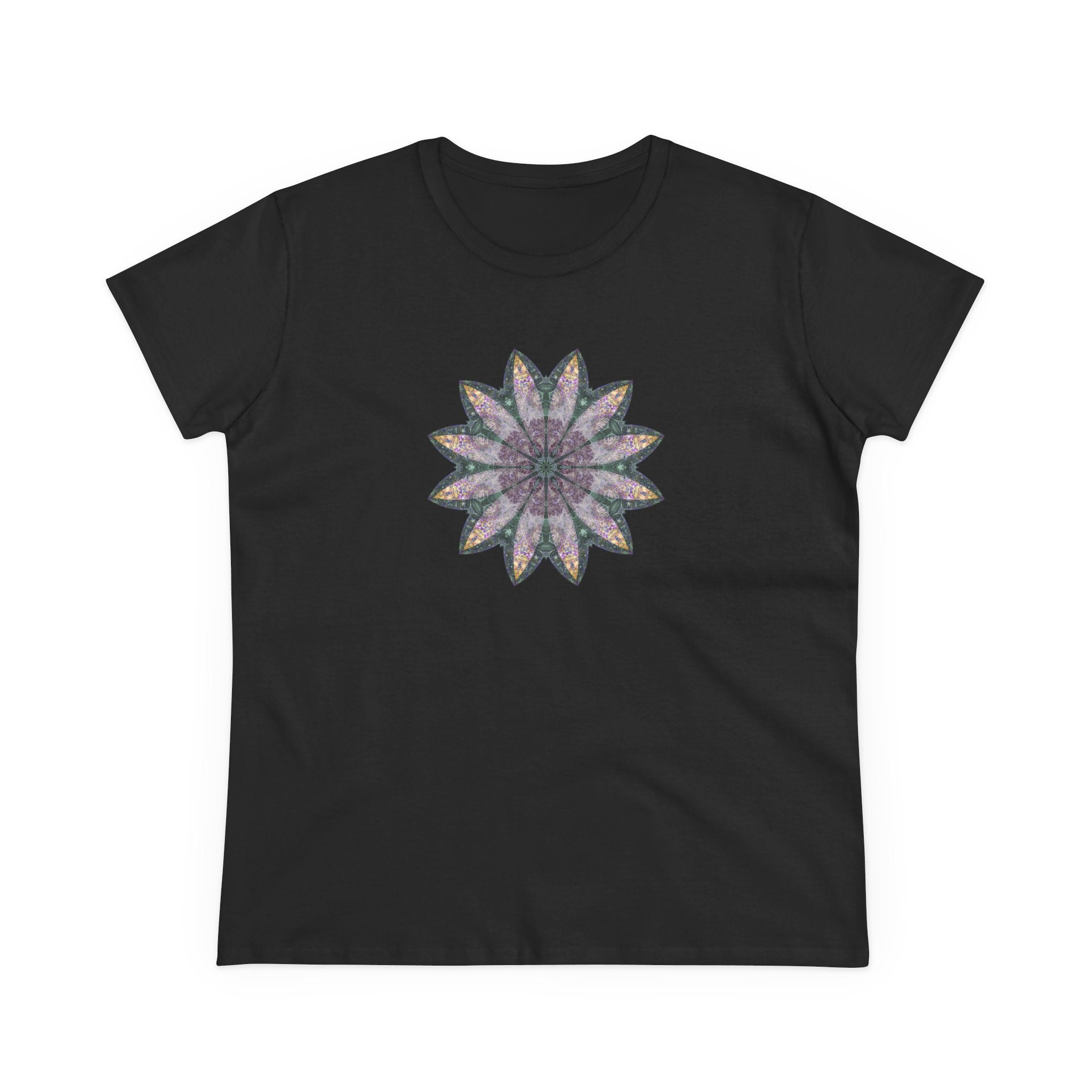 Women's Midweight Cotton Tee - Love Light Mandalas No.21
