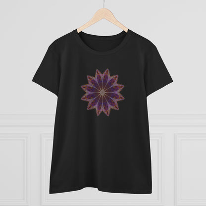 Women's Midweight Cotton Tee - Love Light Mandalas No.11