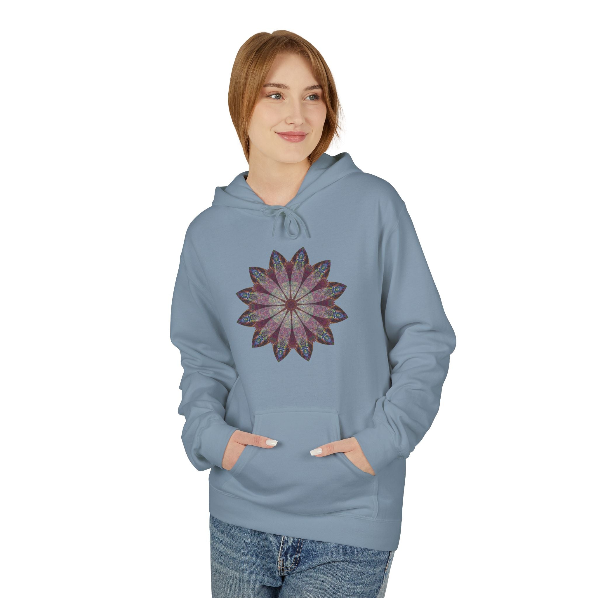 Unisex Midweight Softstyle Fleece Hoodie - Love Light Mandalas No.9