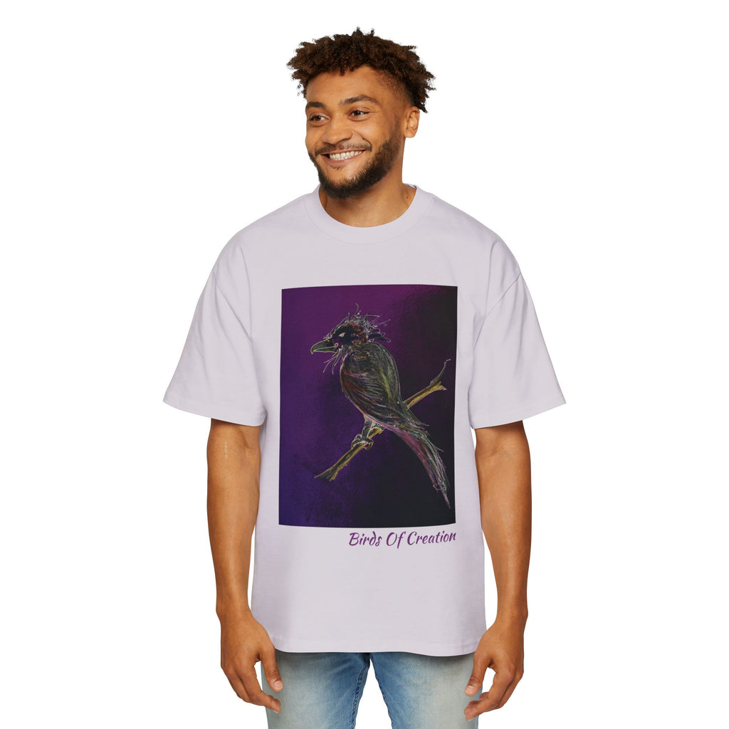 Men's Heavy Oversized Tee - Birds Of Creation No.1
