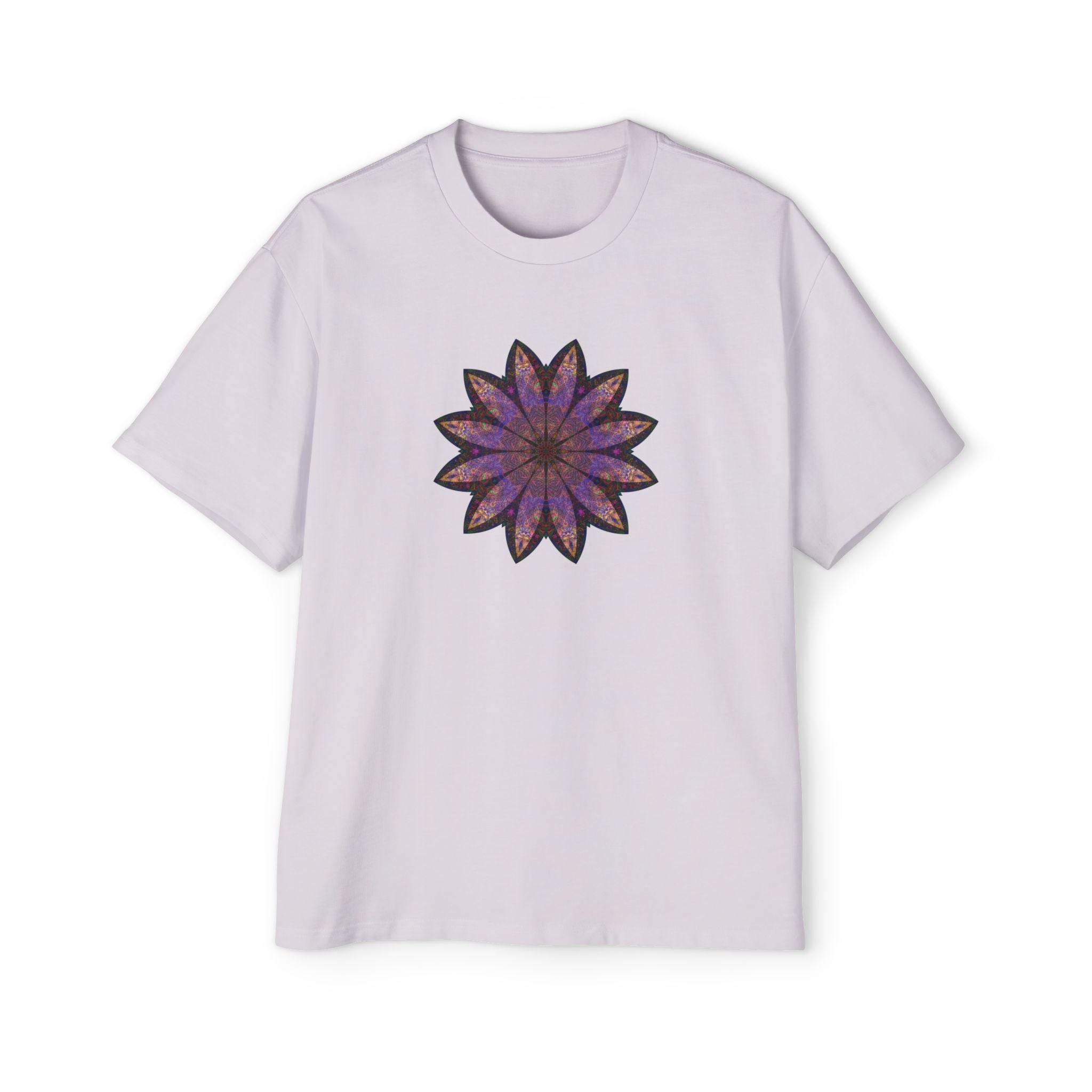 Men's Heavy Oversized Tee - Love Light Mandalas No.23