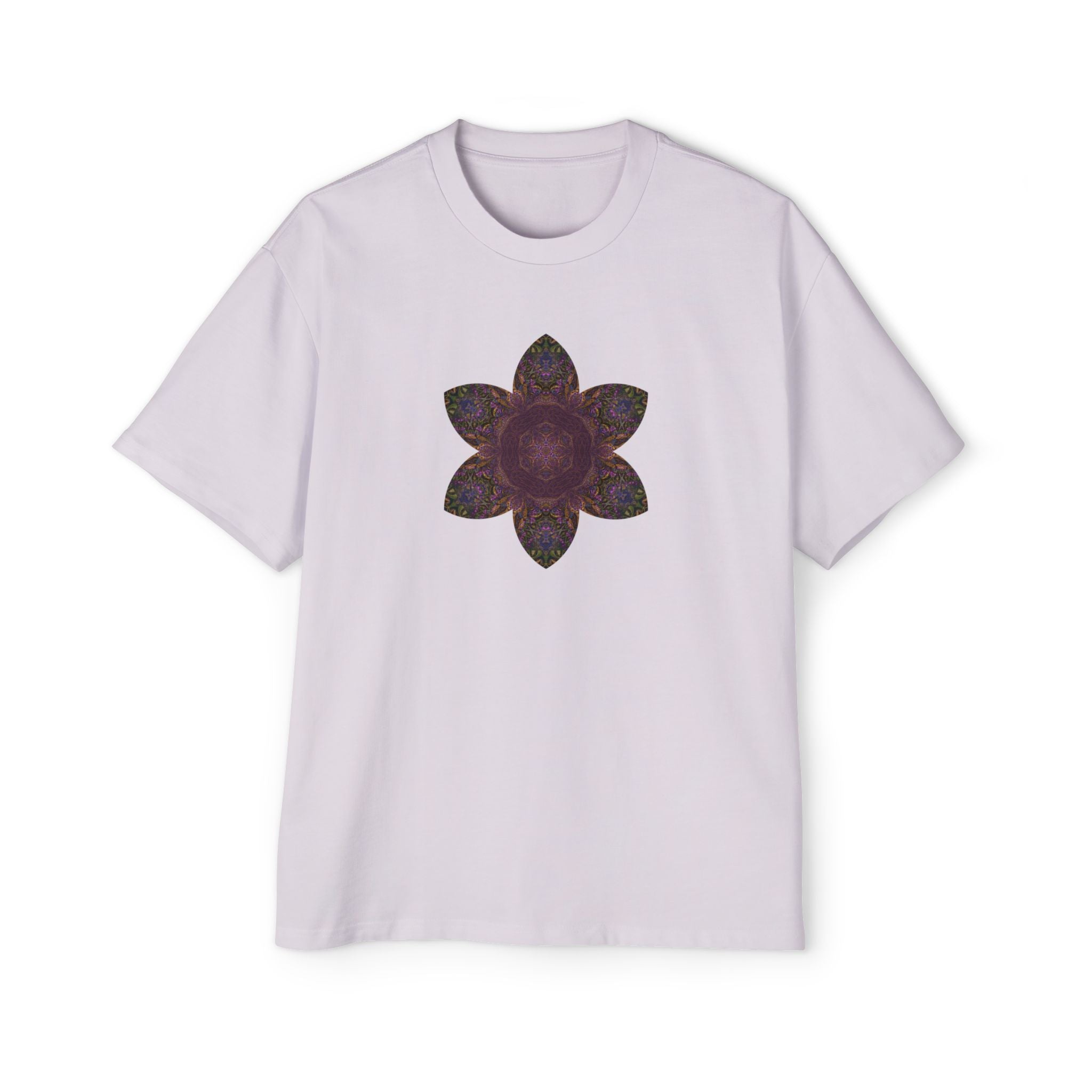 Men's Heavy Oversized Tee - Love Light Mandalas No.3