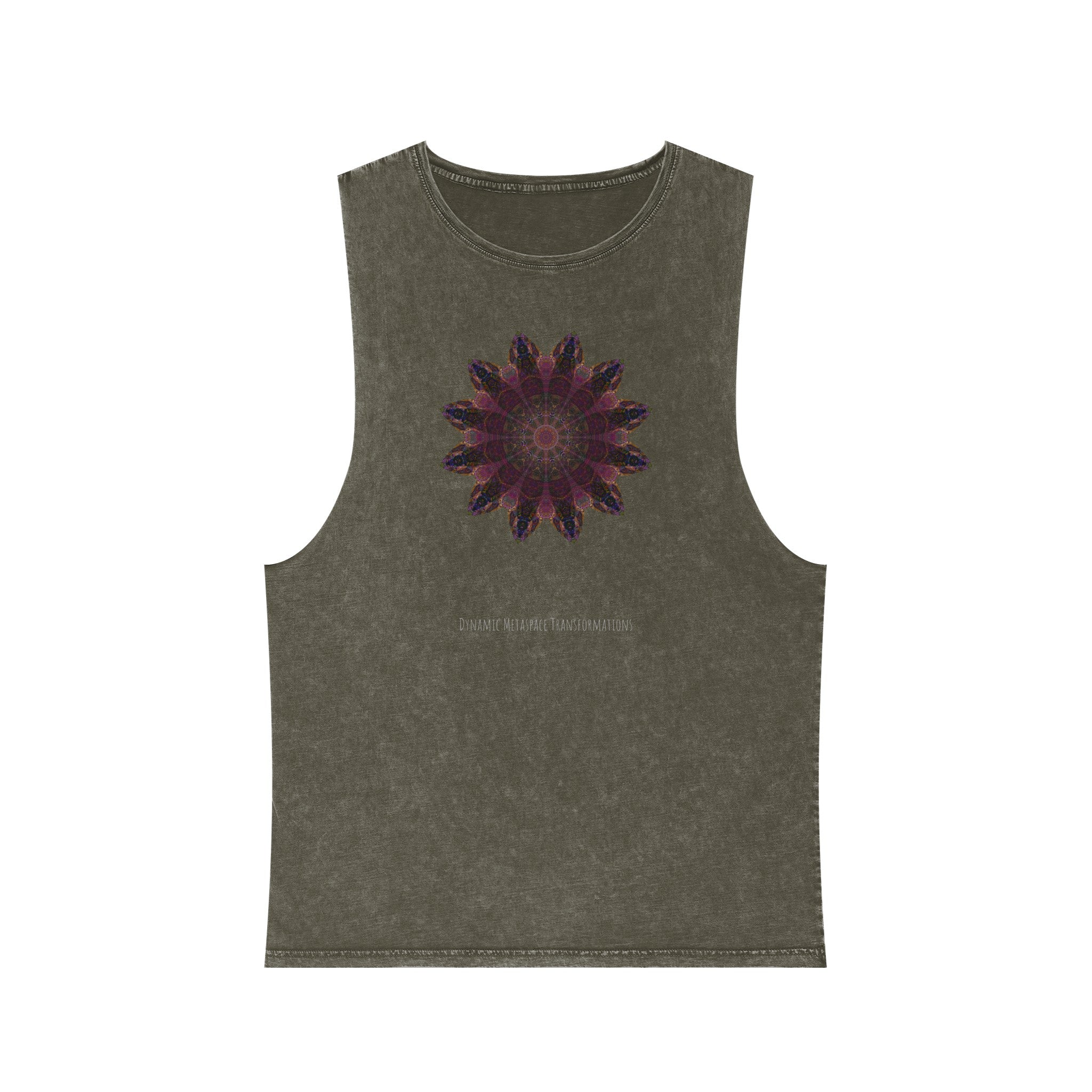 Unisex Stonewash Tank Top - Love Light Mandalas No.8