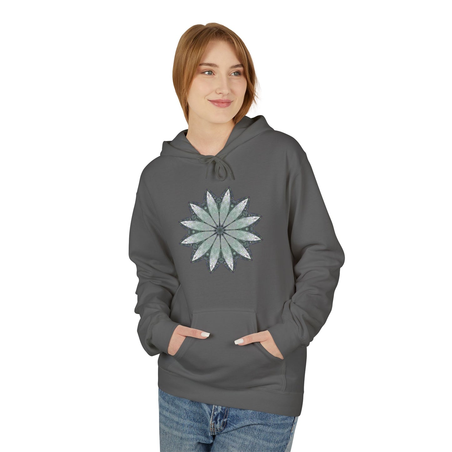 Unisex Midweight Softstyle Fleece Hoodie - Love Light Mandalas No.22
