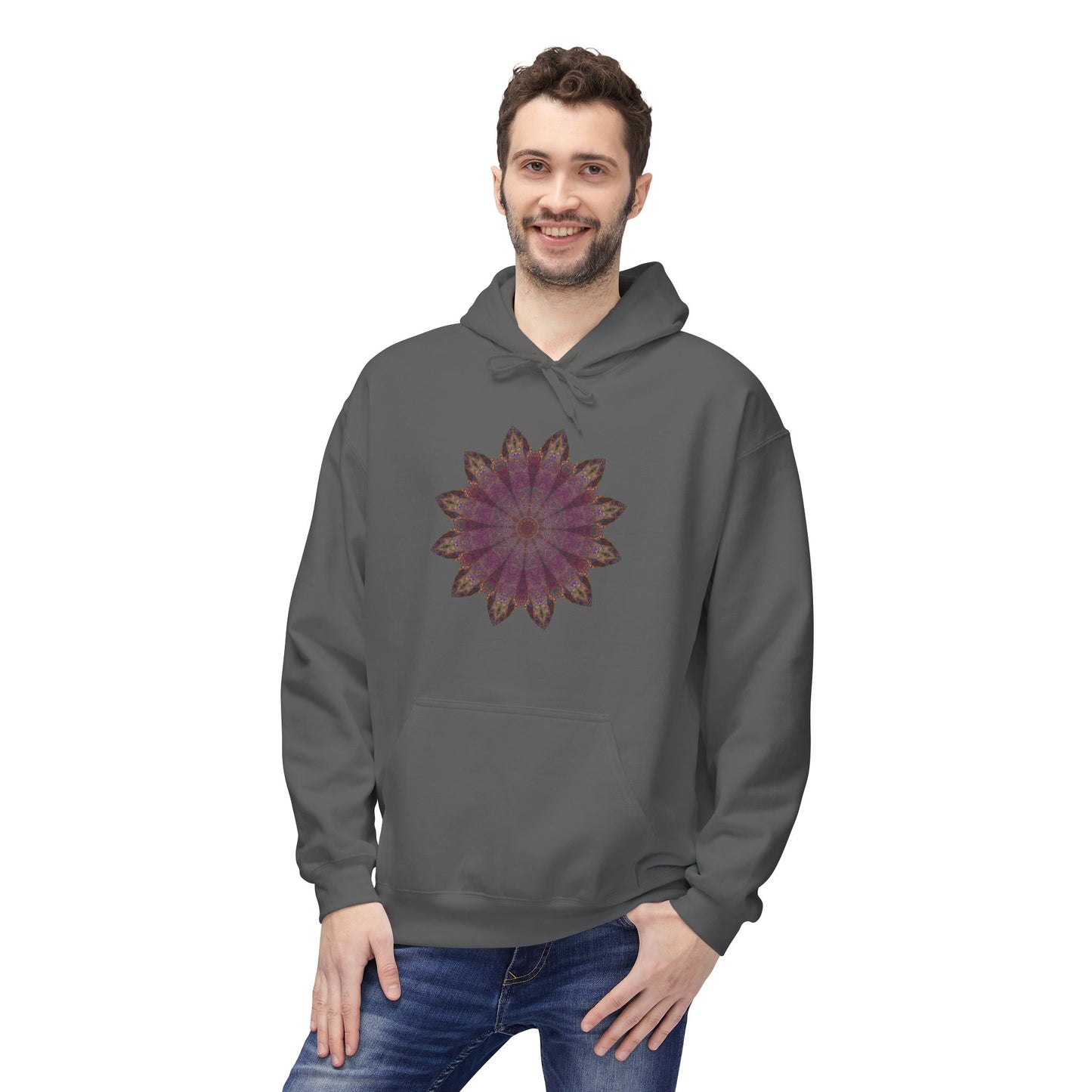 Unisex Midweight Softstyle Fleece Hoodie - Love Light Mandalas No.6