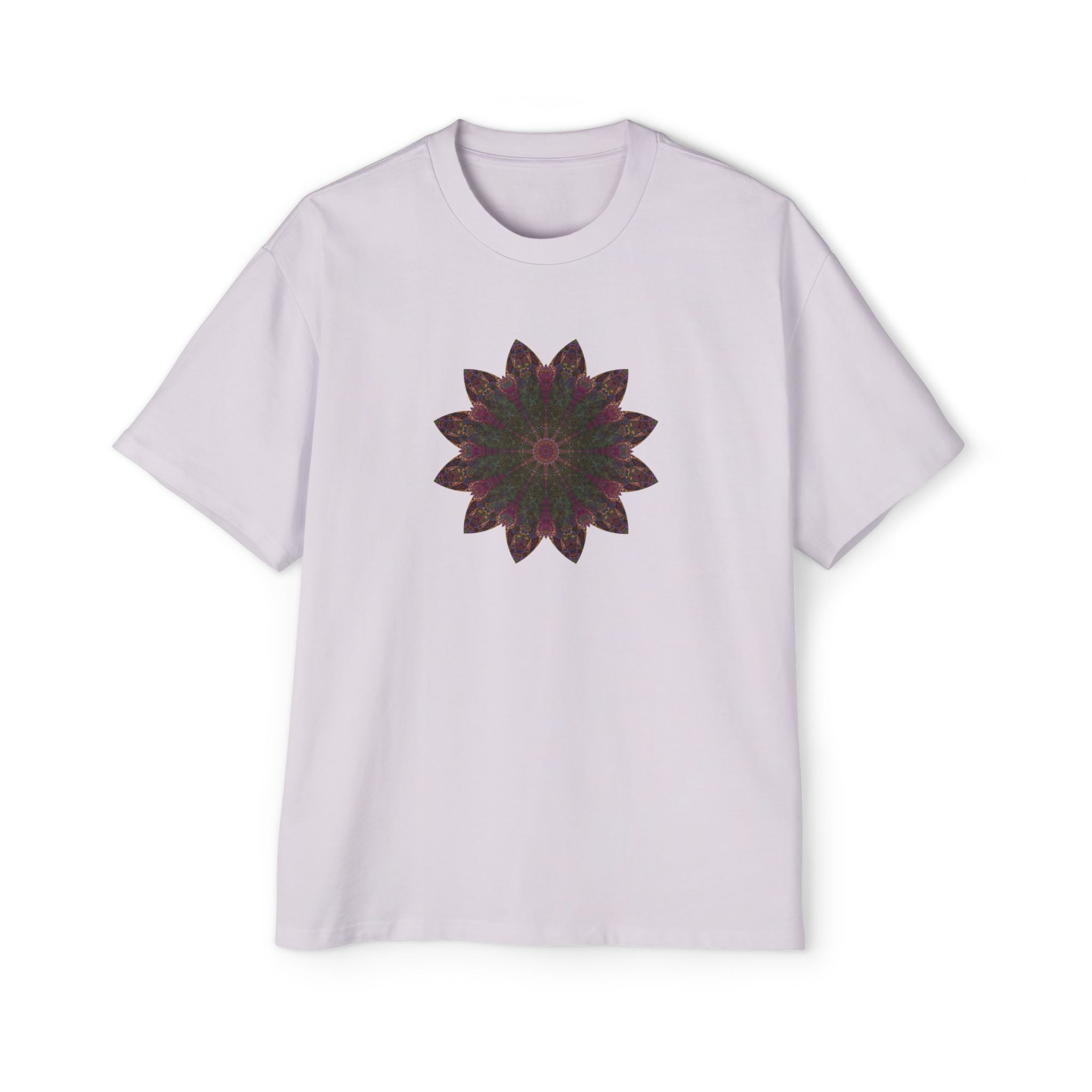 Men's Heavy Oversized Tee - Love Light Mandalas No.7