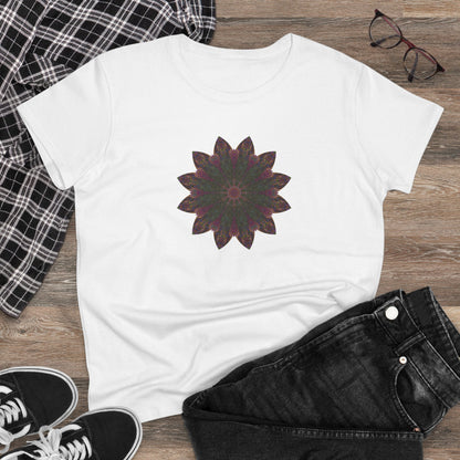 Women's Midweight Cotton Tee - Love Light Mandalas No.7