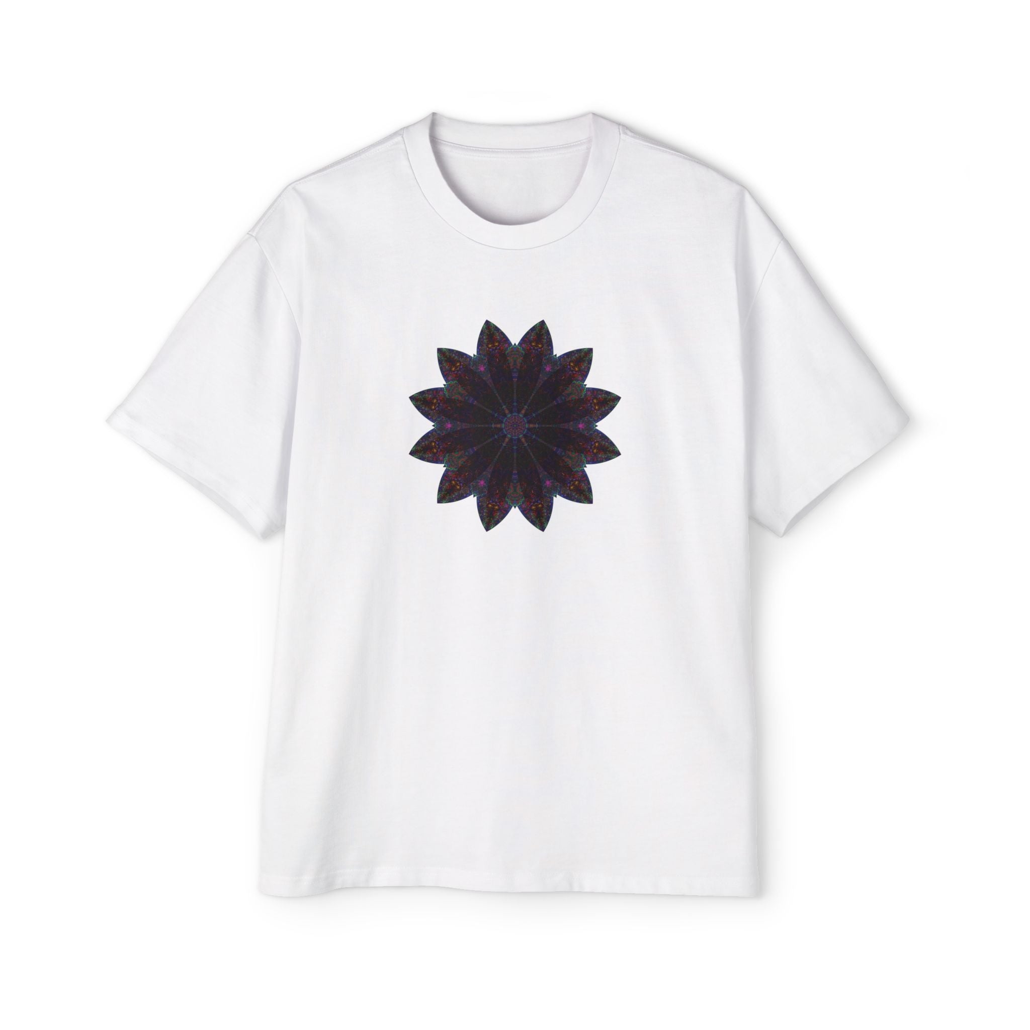 Men's Heavy Oversized Tee - Love Light Mandalas No.25