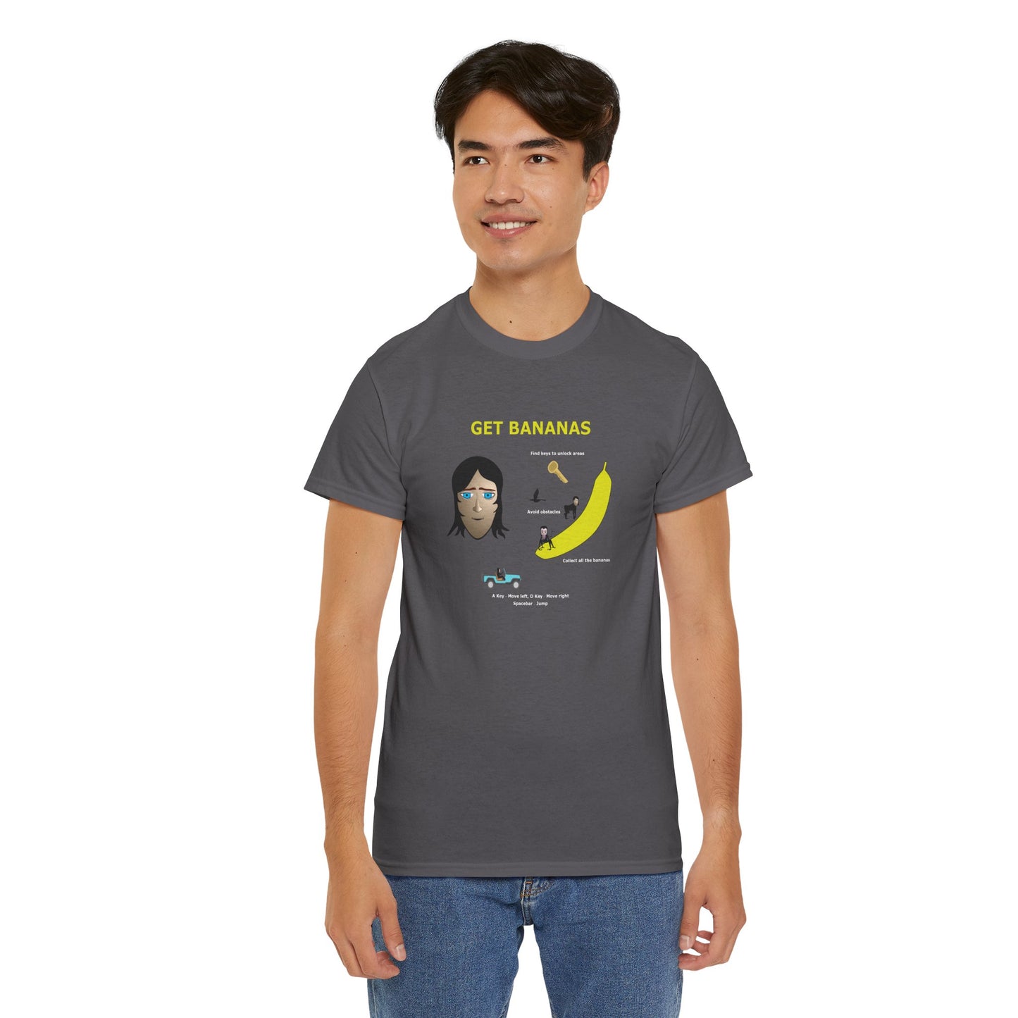 Unisex Heavy Cotton Tee - Monkey Shadows Get Bananas